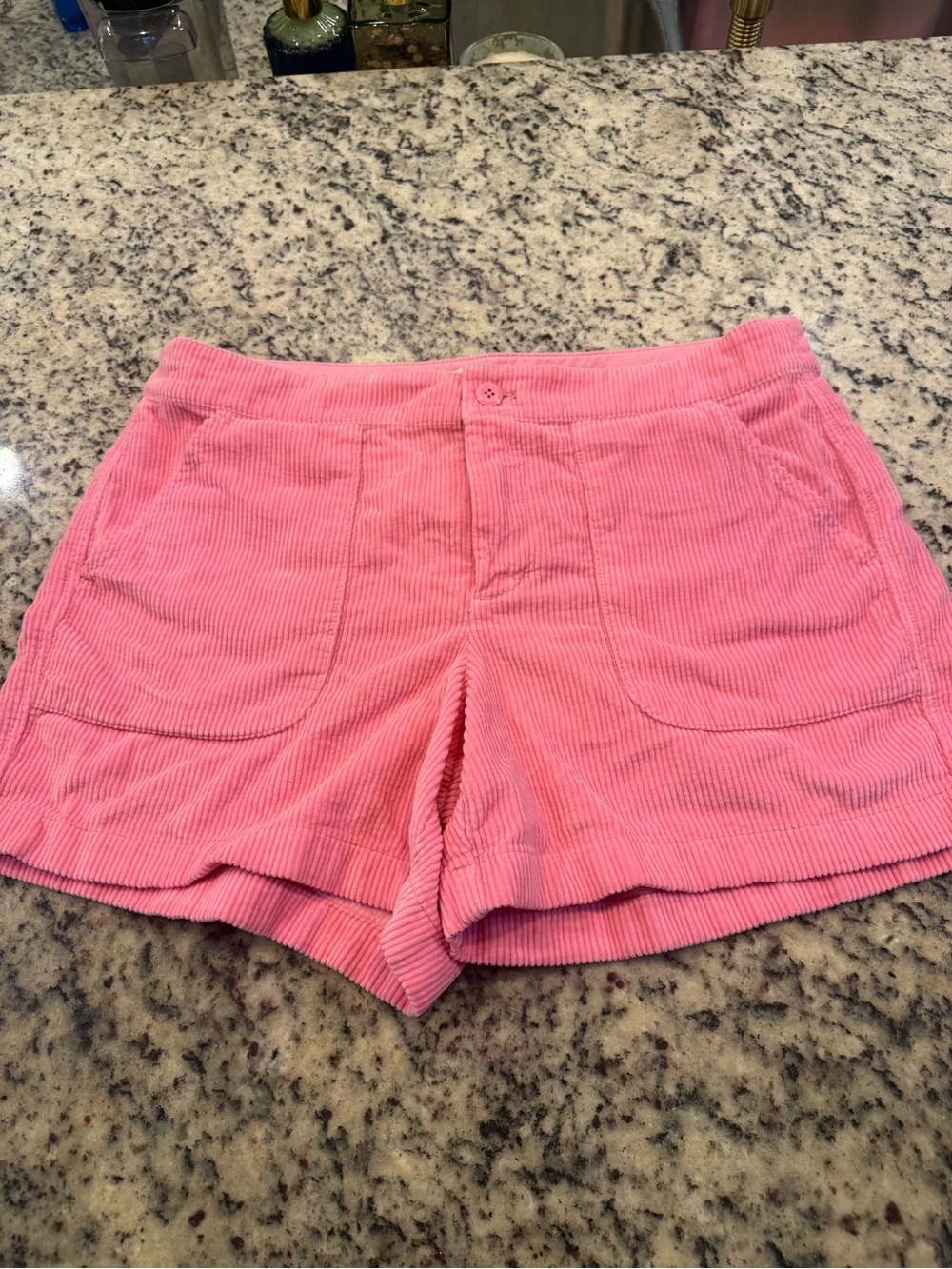 J. Crew Pink Corduroy High-Waist Shorts with Front Pockets